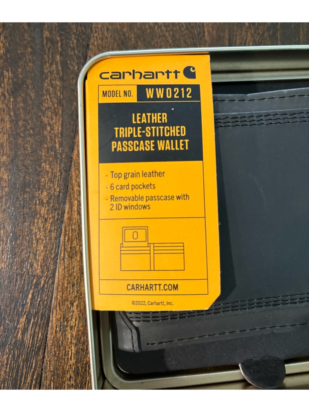 Carhartt Black Leather Triple-Stitched Wallet - Picture 8 of 8